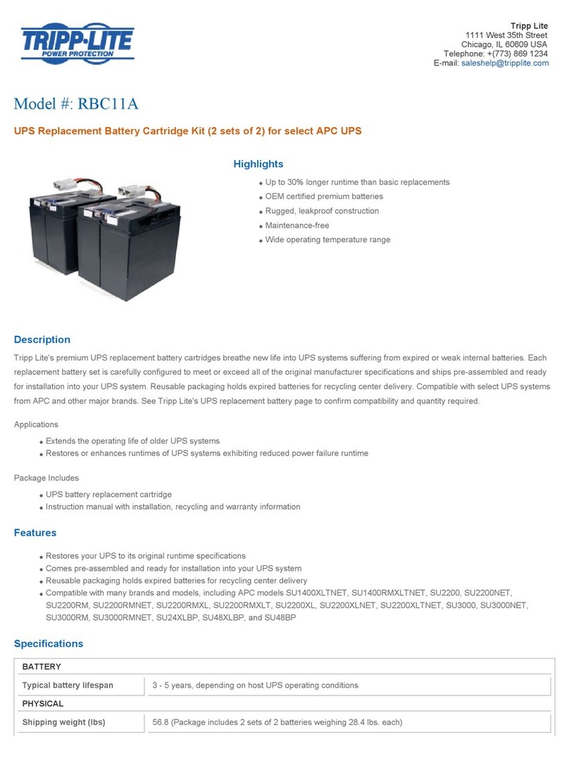 Tripp Lite RBC11A User manual
