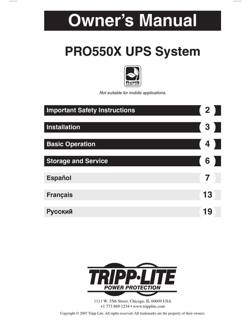 Tripp Lite PRO550X User manual