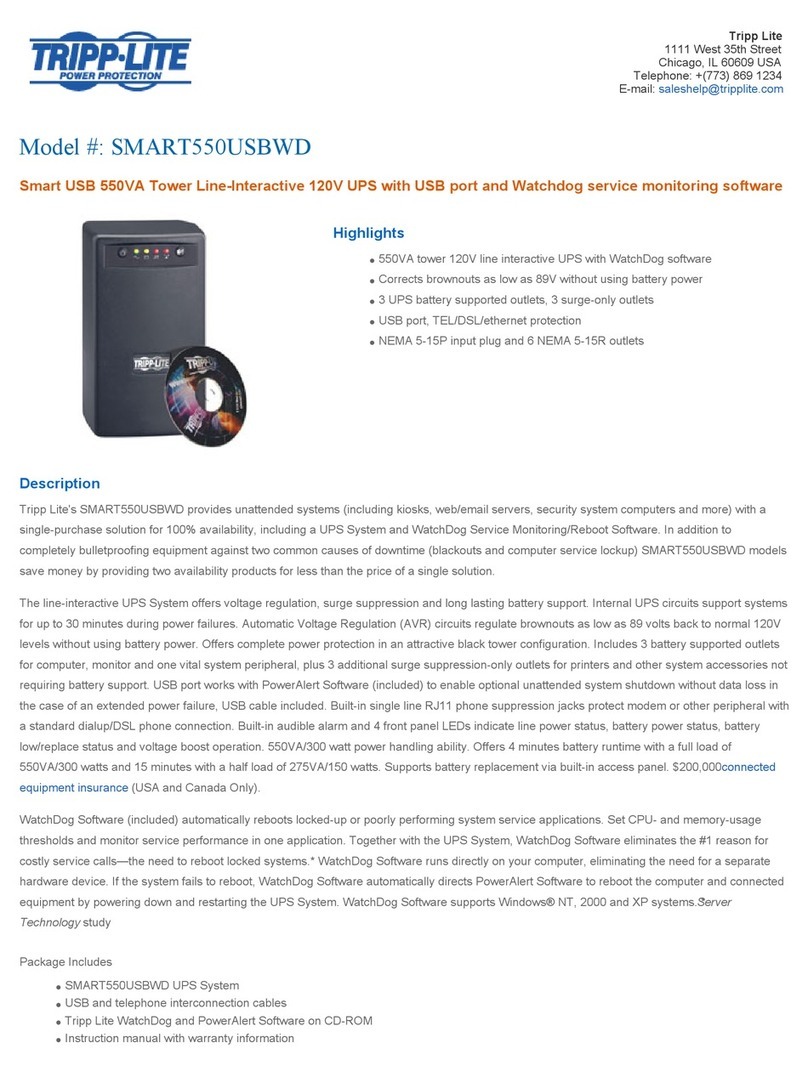 Tripp Lite SMART550USBWD User manual