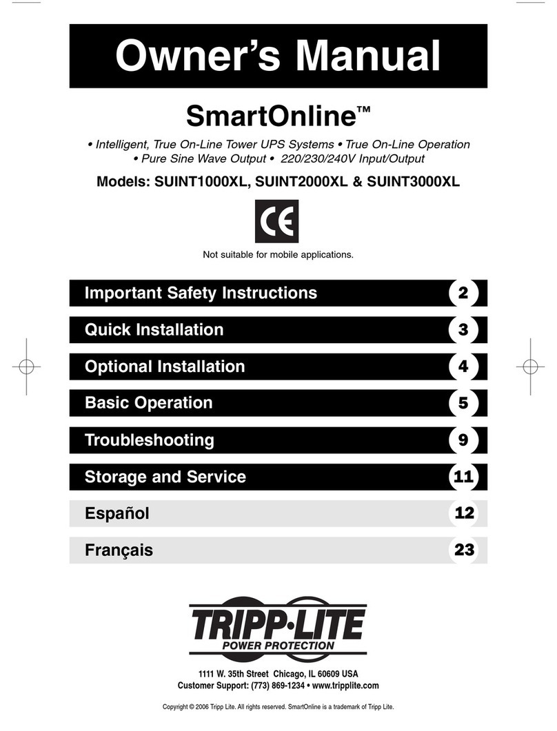 Tripp Lite Smart On line SUINT1000XL User manual