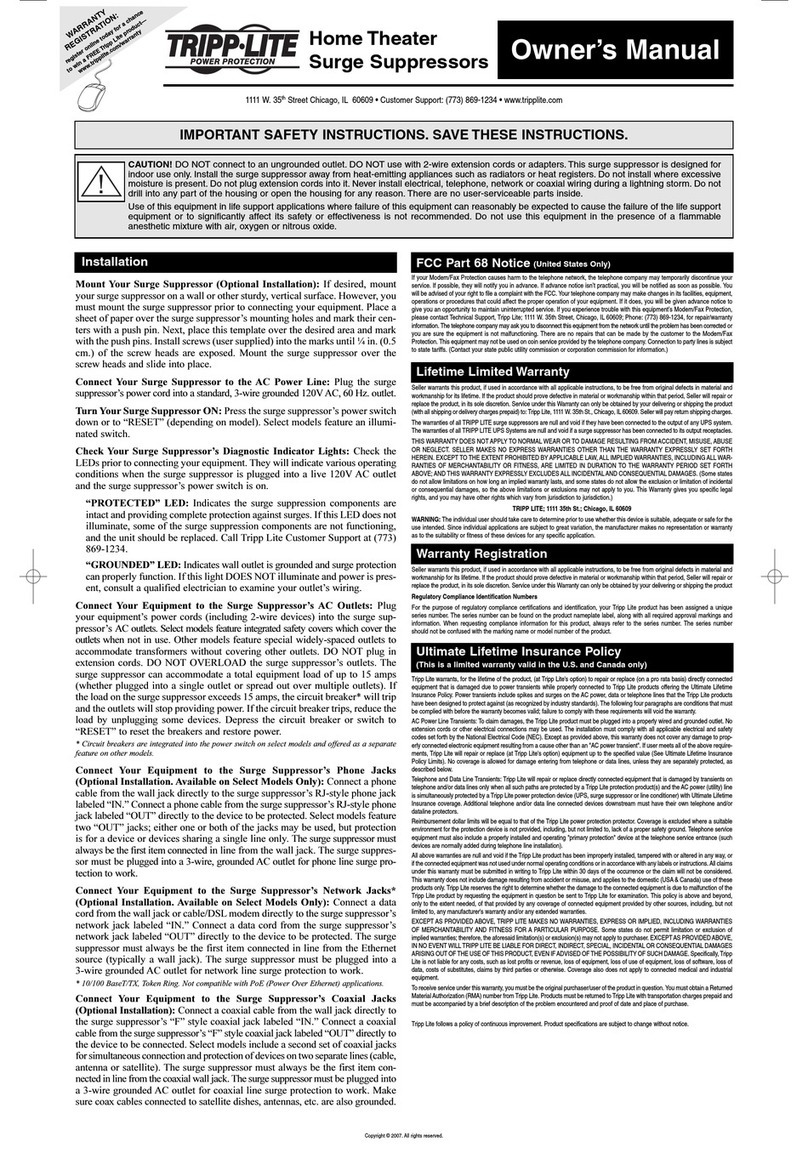 Tripp Lite 93-2674 owner's manual