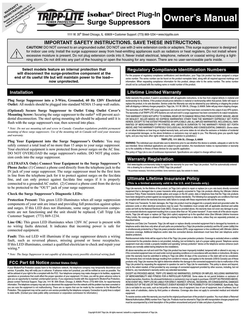 Tripp Lite 93-2485 owner's manual Tripp Lite 93-2485 owner's manual