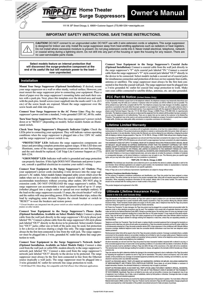 Tripp Lite 93-2243 User manual Tripp Lite 93-2243 User manual