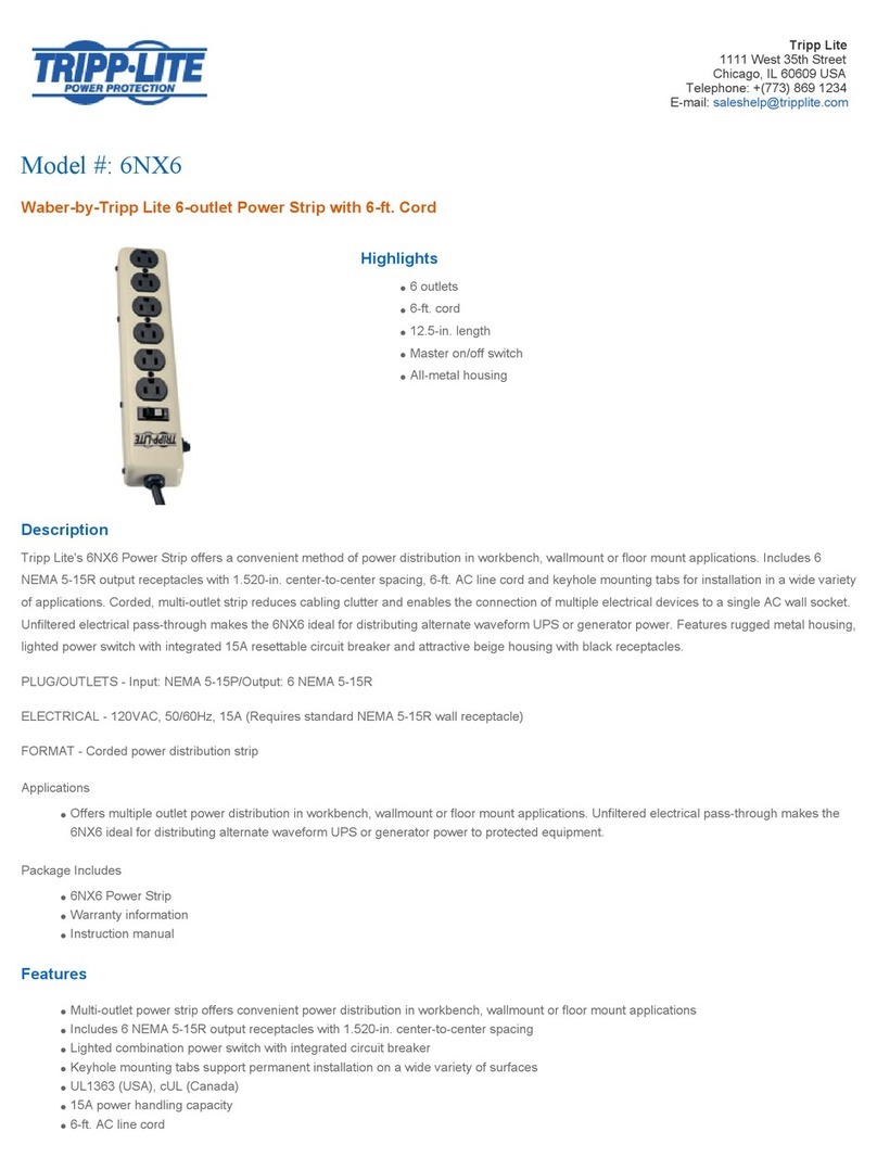 Tripp Lite 6NX6 Specification sheet Tripp Lite 6NX6 Specification sheet