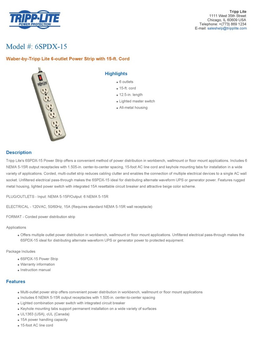 Tripp Lite 6SPDX-15 User manual