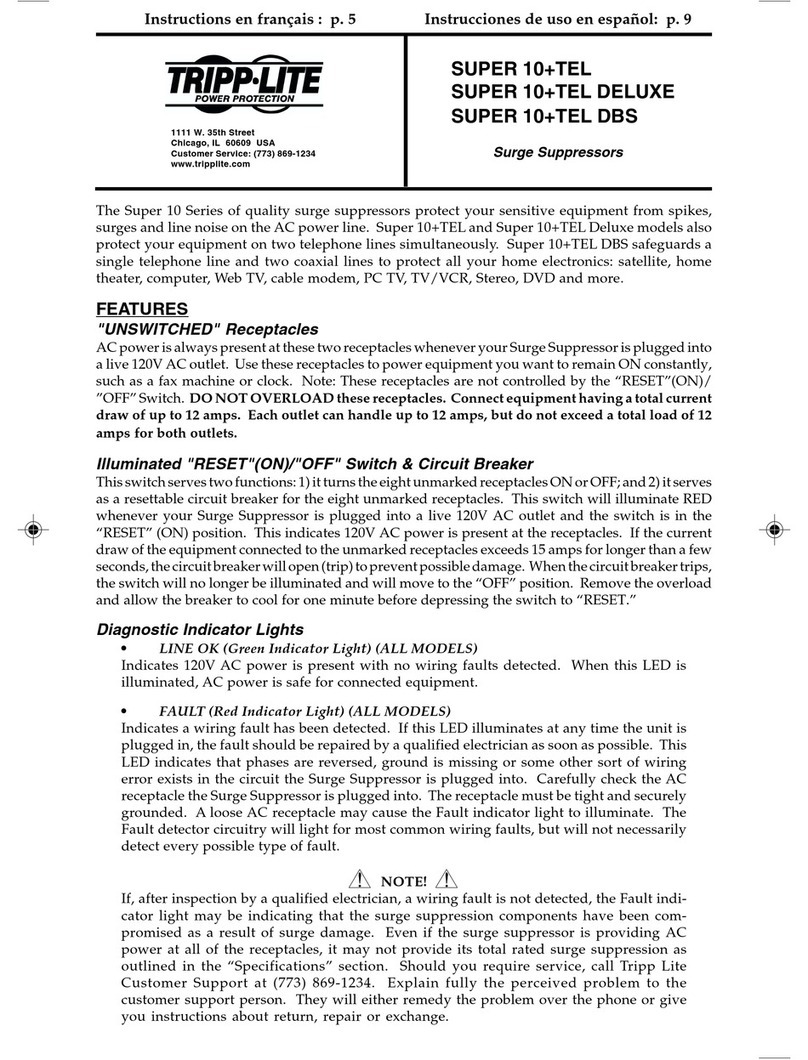 Tripp Lite SUPER 10+TEL User manual