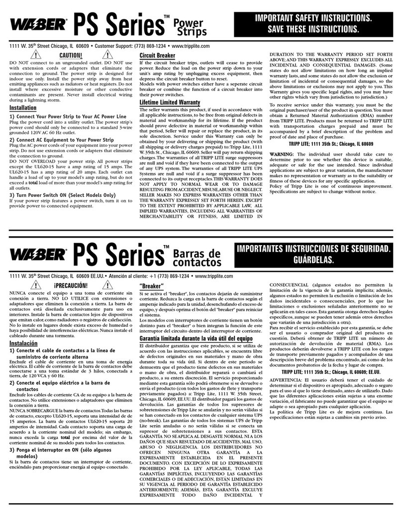 Tripp Lite Waber PS Series User manual