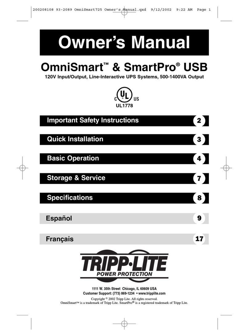 Tripp Lite UL1778 User manual