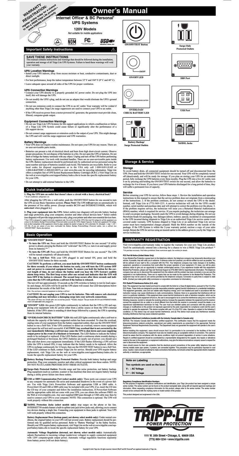 Tripp Lite UPS System User manual