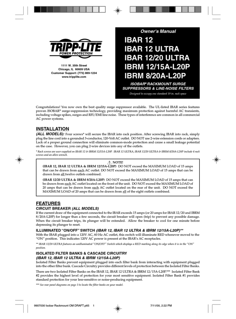 Tripp Lite IBAM 12/15A-L20P User manual Tripp Lite IBAM 12/15A-L20P User manual