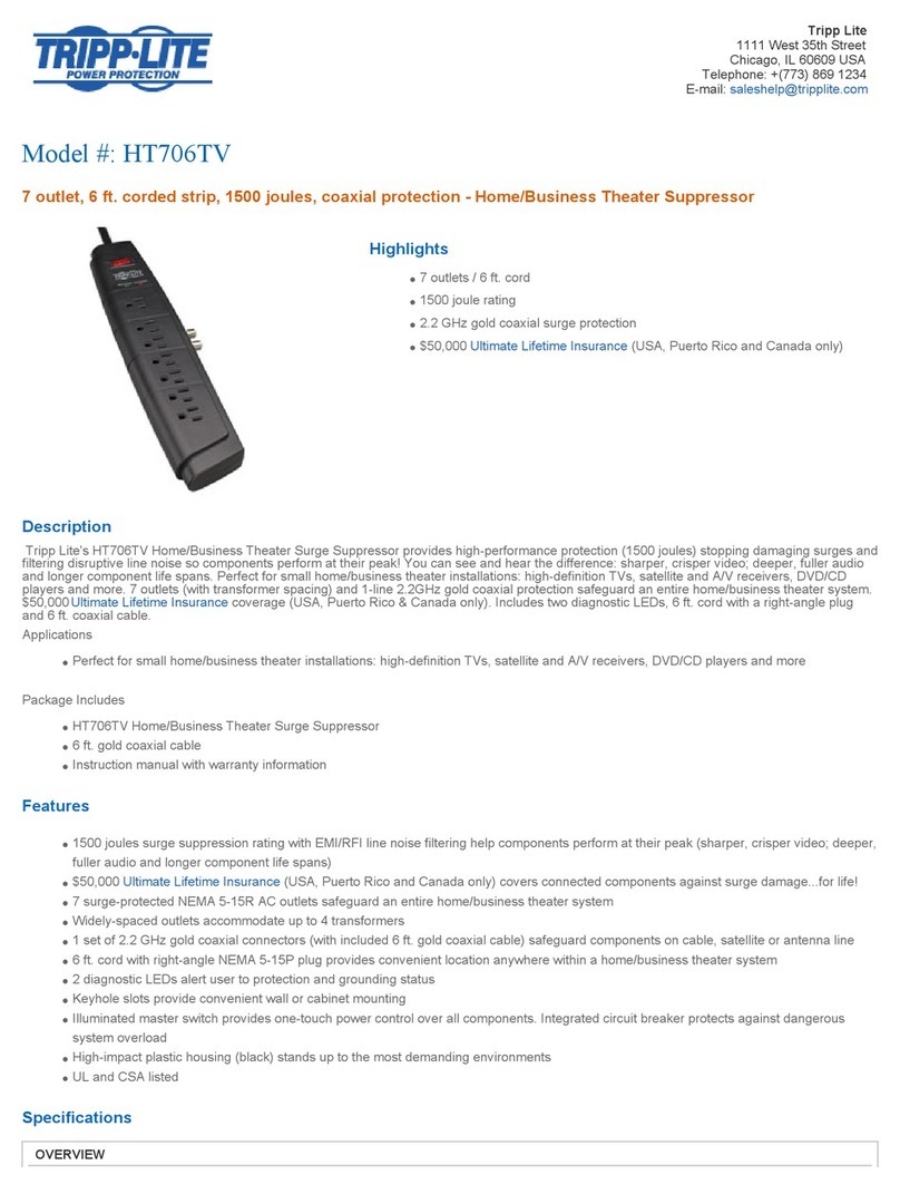 Tripp Lite HT706TV User manual
