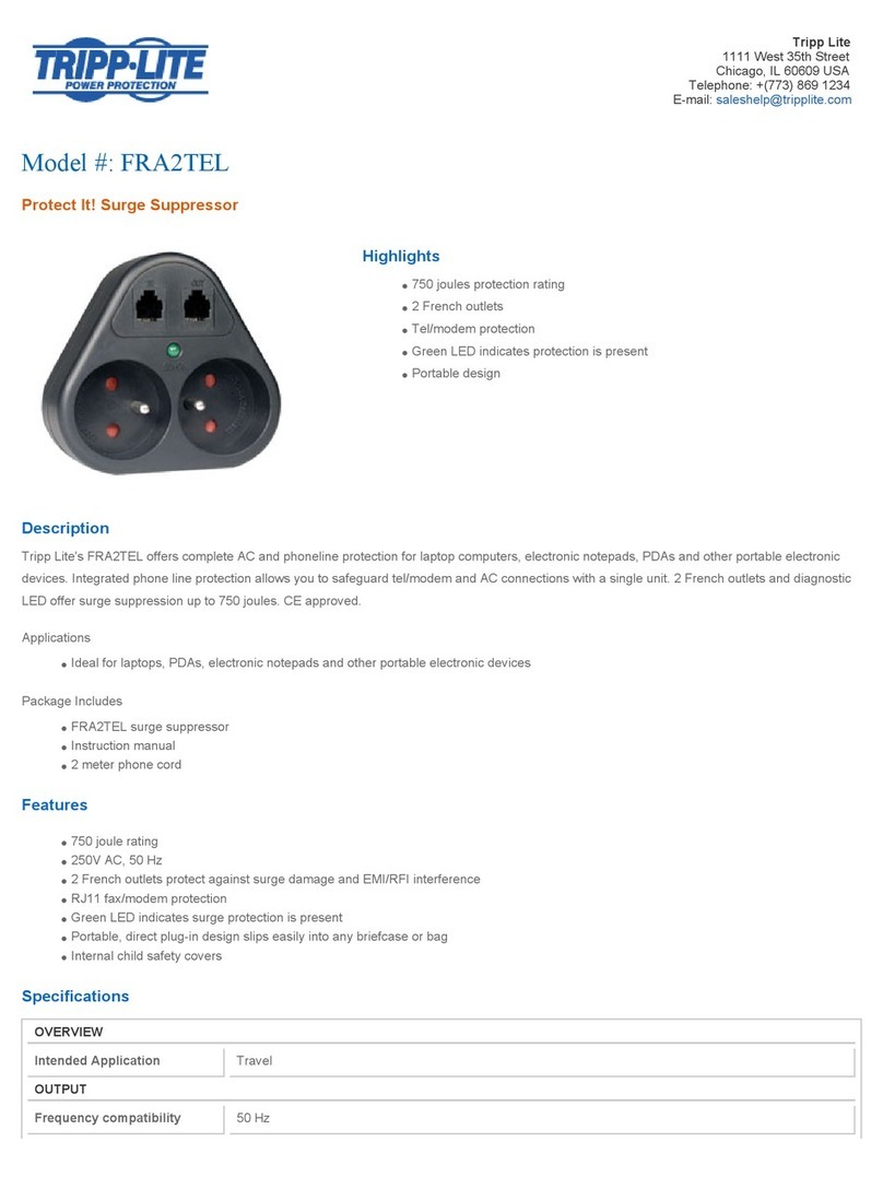Tripp Lite FRA2TEL User manual