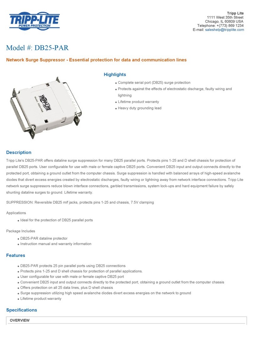 Tripp Lite DB25-PAR Specifications