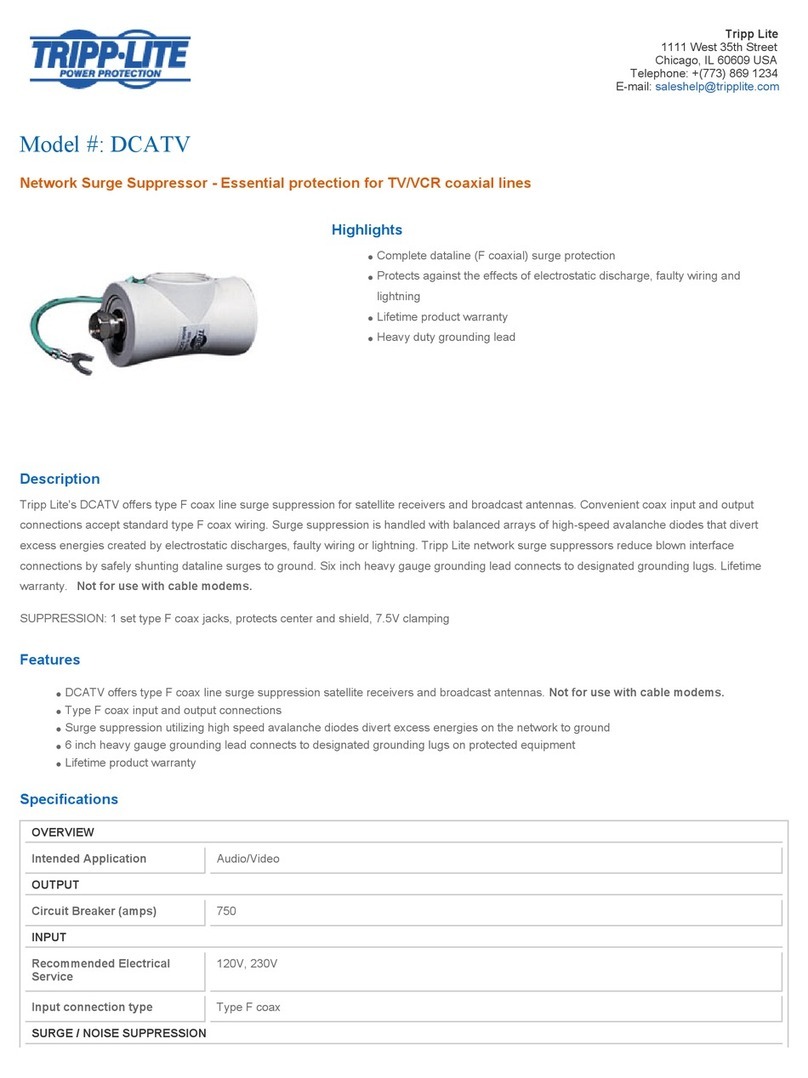 Tripp Lite DCATV Specifications