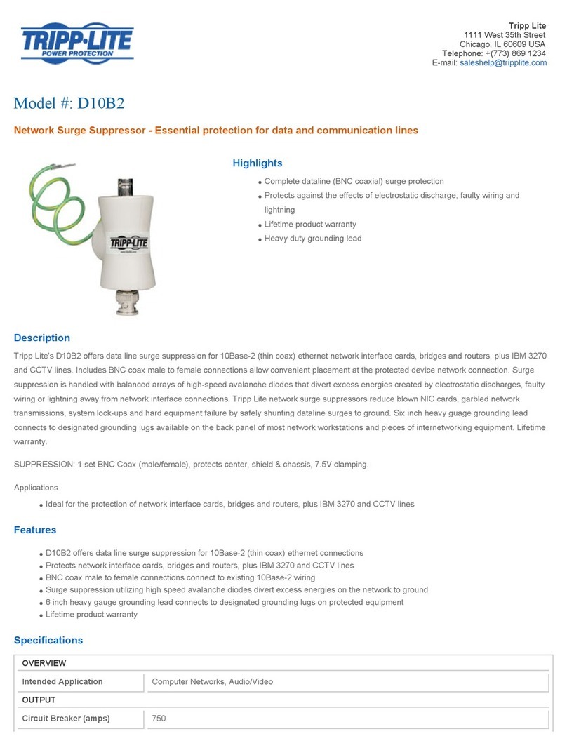 Tripp Lite Data Shield D10B2 User manual Tripp Lite Data Shield D10B2 User manual