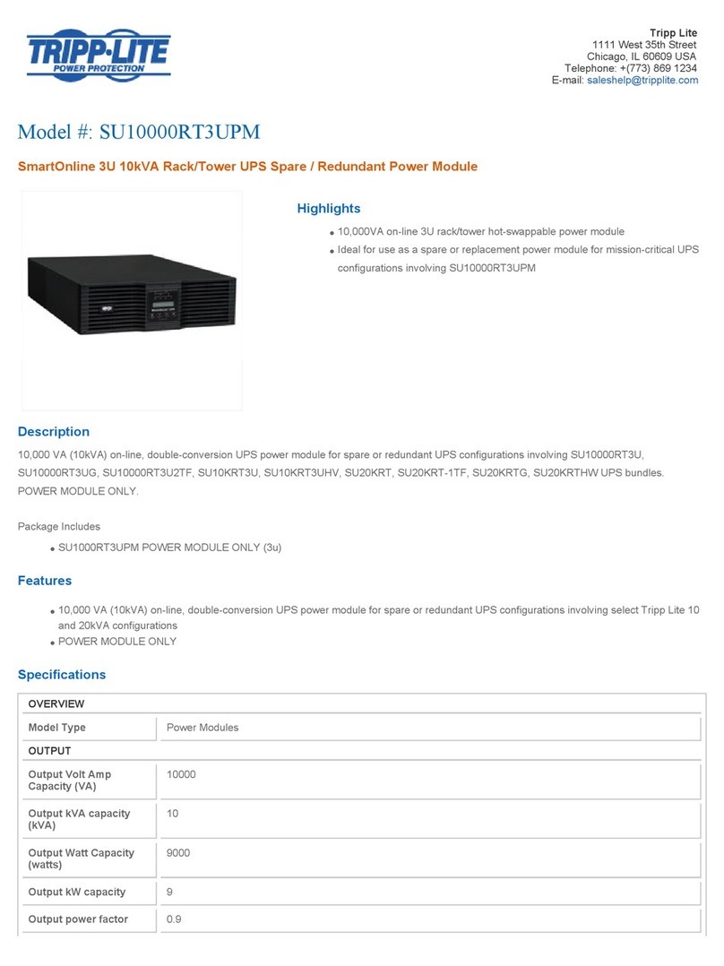 Tripp Lite SU10000RT3UPM User manual