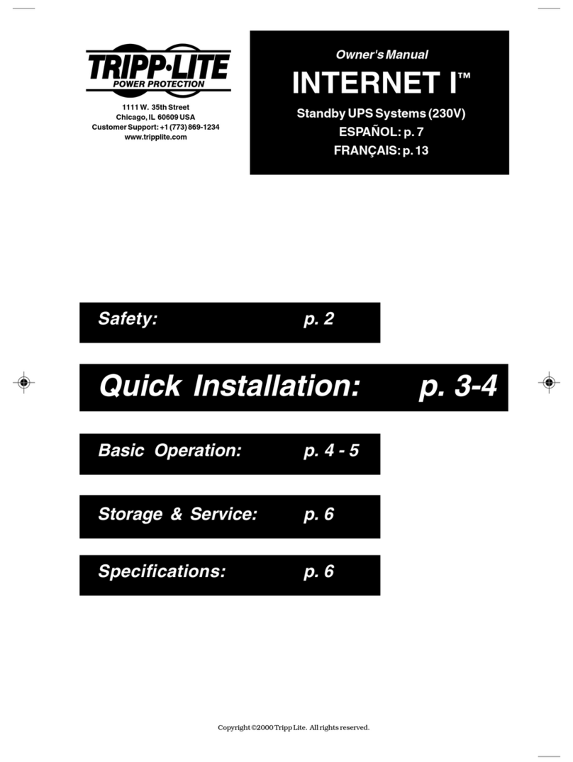Tripp Lite Standby UPS Systems Internet I User manual