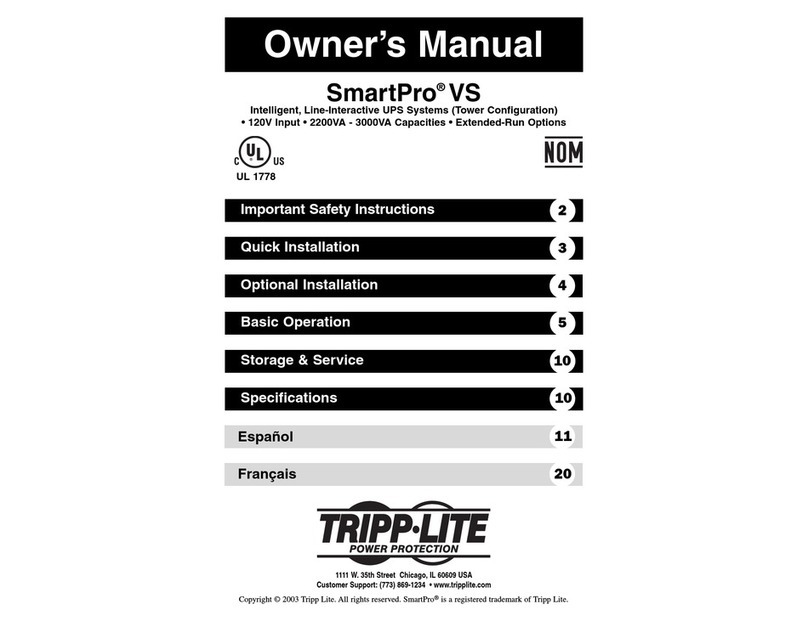 Tripp Lite SmartPro VS User manual
