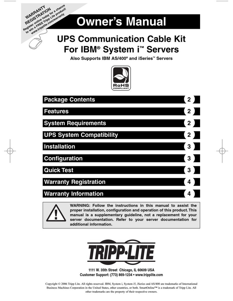 Tripp Lite UPS Communication Cable Kit User manual