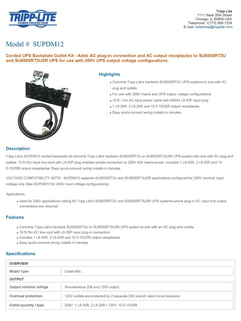 Tripp Lite SUPDM12 User manual