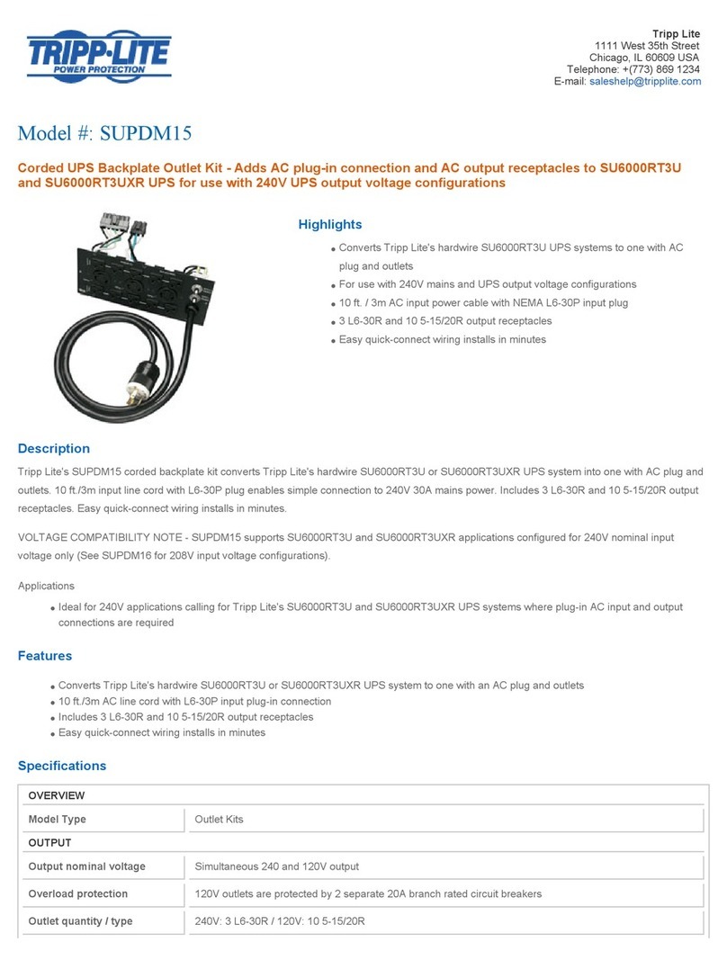 Tripp Lite SUPDM15 User manual