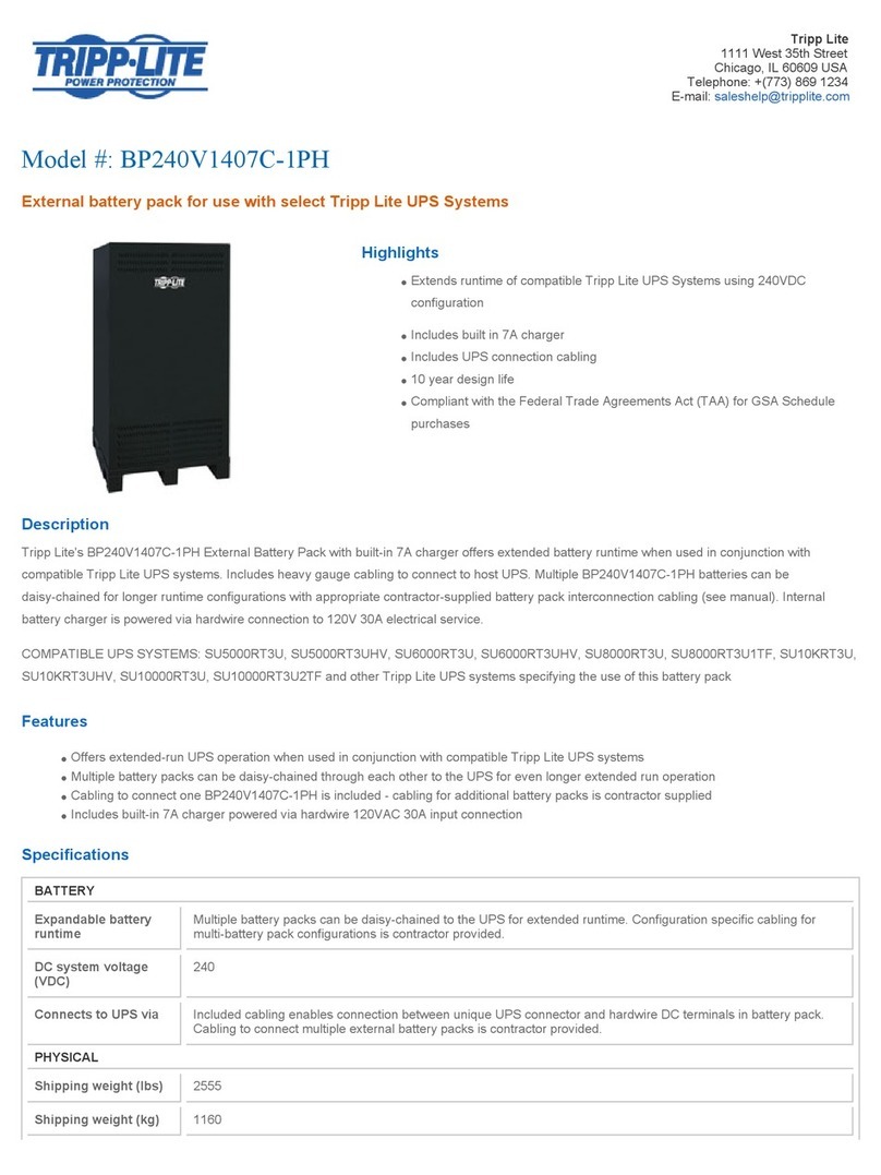Tripp Lite BP240V1407C-1PH User manual