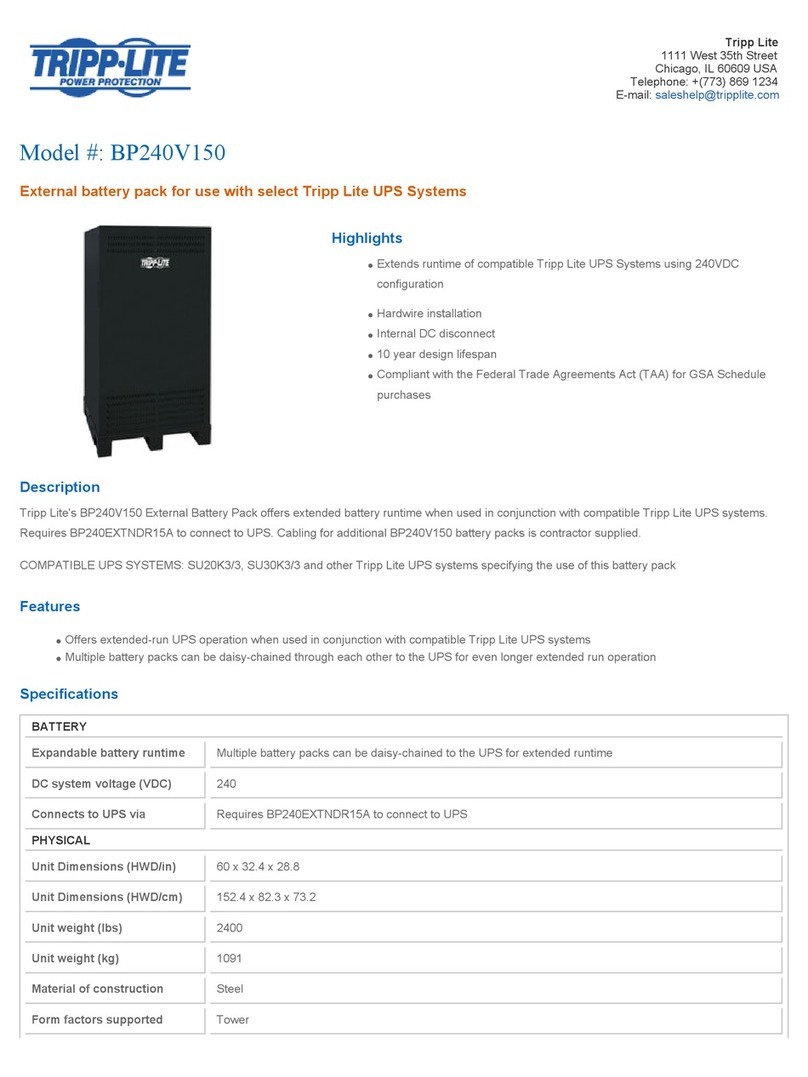 Tripp Lite BP240V150 User manual