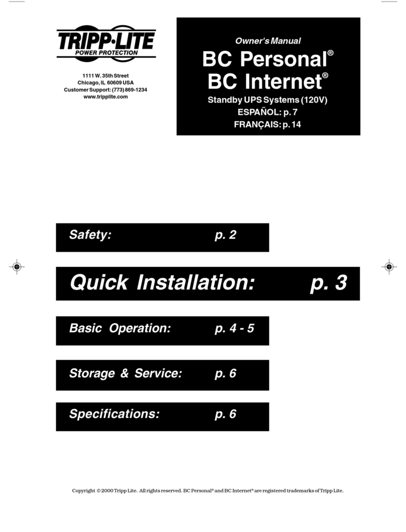Tripp Lite BC Internet owner's manual