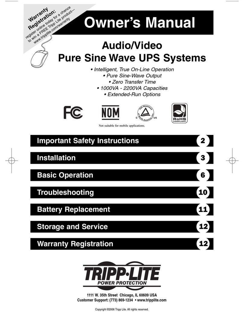 Tripp Lite Audio/Video Pure Sine Wave UPS System owner's manual