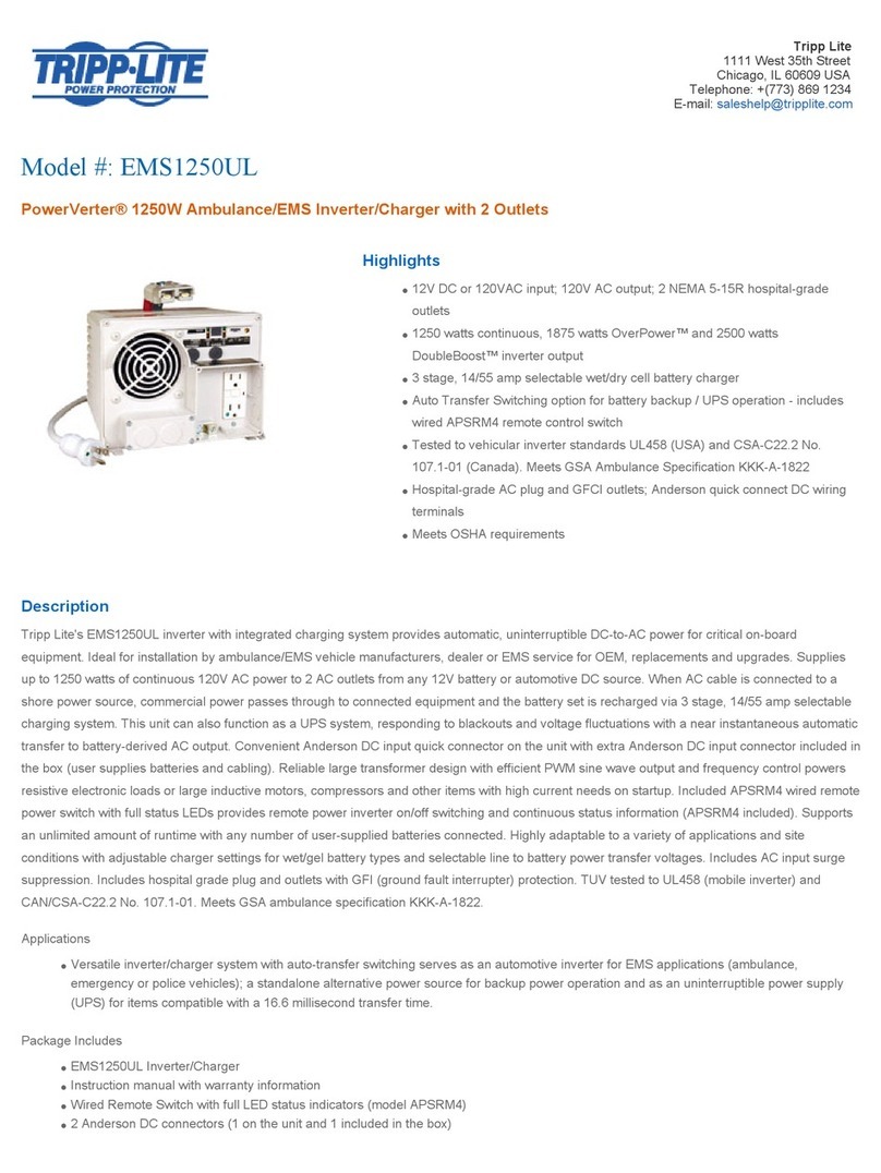Tripp Lite EMS1250UL User manual Tripp Lite EMS1250UL User manual