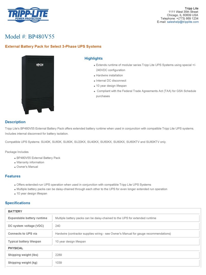 Tripp Lite BP480V55 User manual Tripp Lite BP480V55 User manual