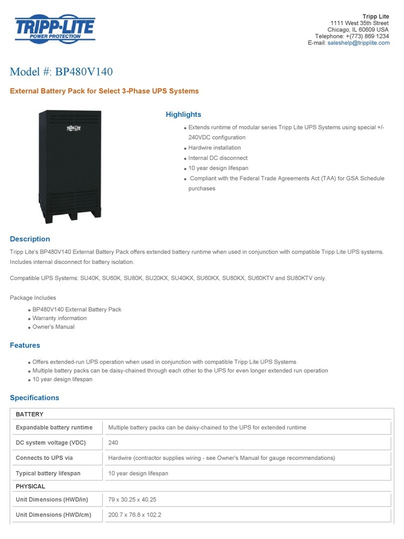 Tripp Lite BP480V140 User manual