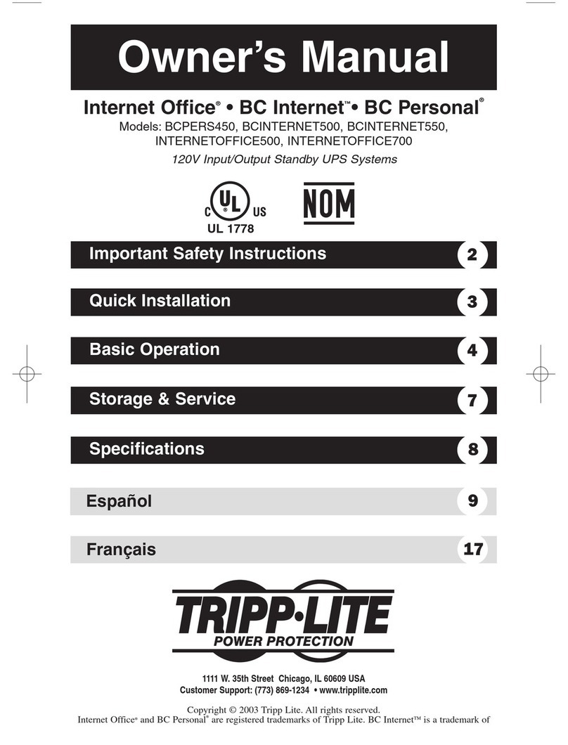 Tripp Lite BCINTERNET500 User manual
