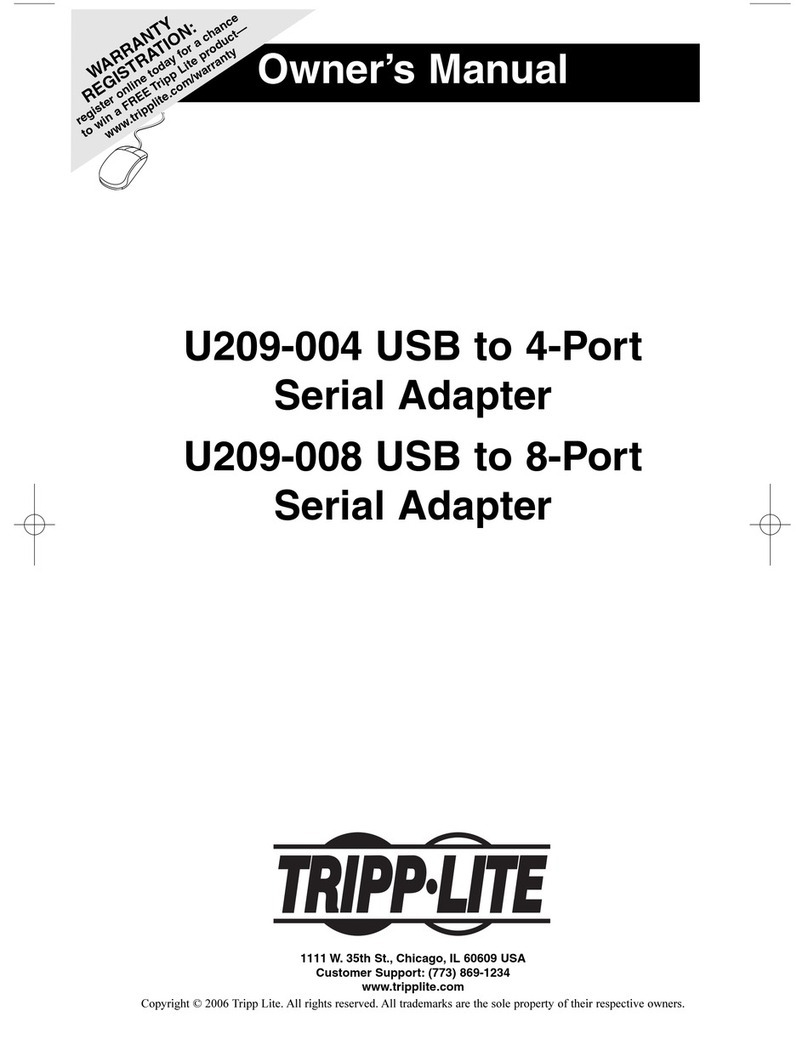 Tripp Lite USB to 8-Port Serial Adapter U209-008 User manual