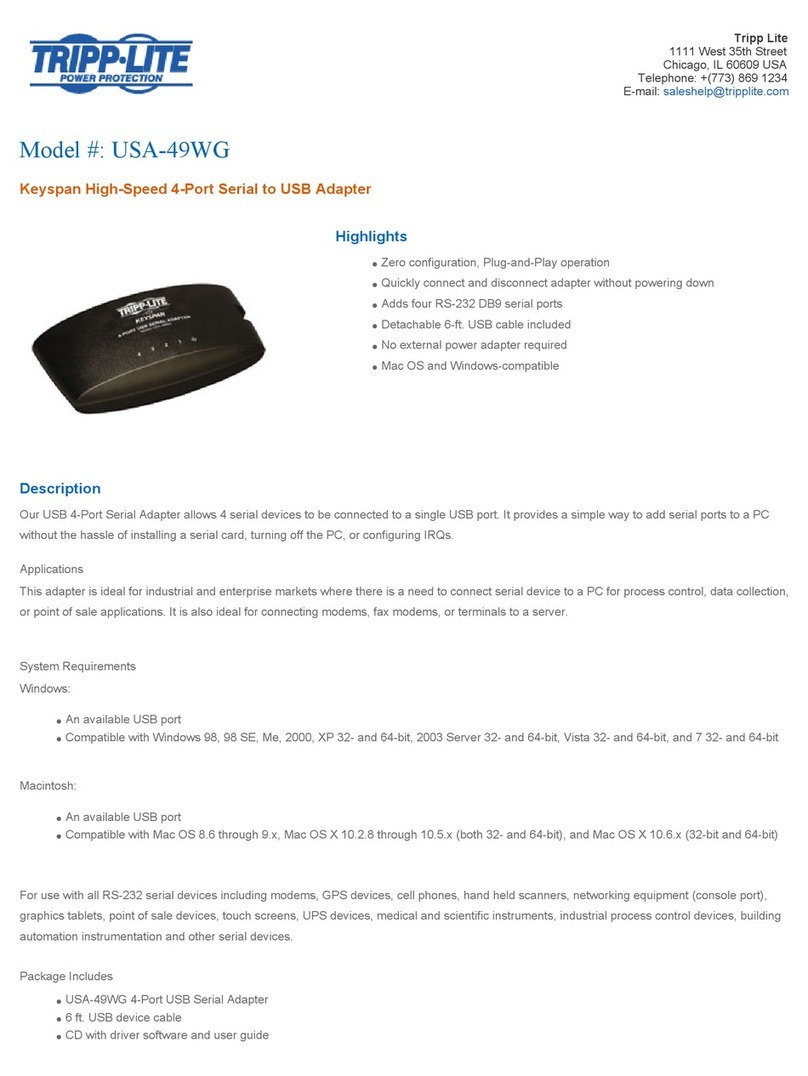 Tripp Lite Keyspan USA-49WG User manual