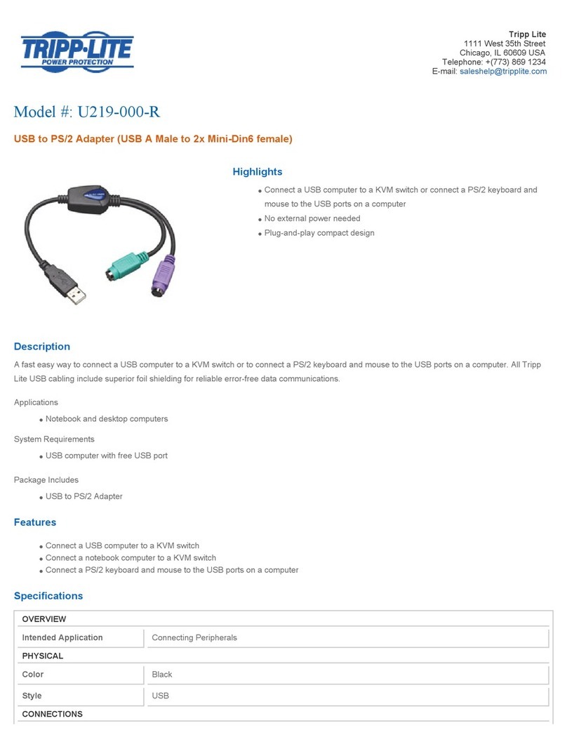 Tripp Lite U219-000-R User manual Tripp Lite U219-000-R User manual