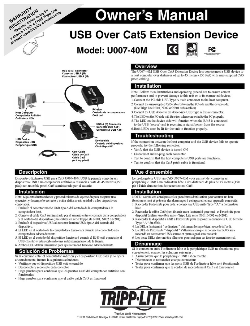 Tripp Lite U007-40M owner's manual