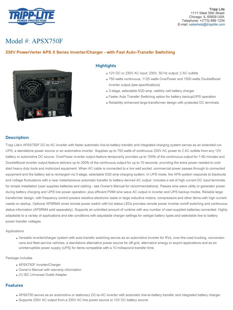 Tripp Lite APSX750F User manual