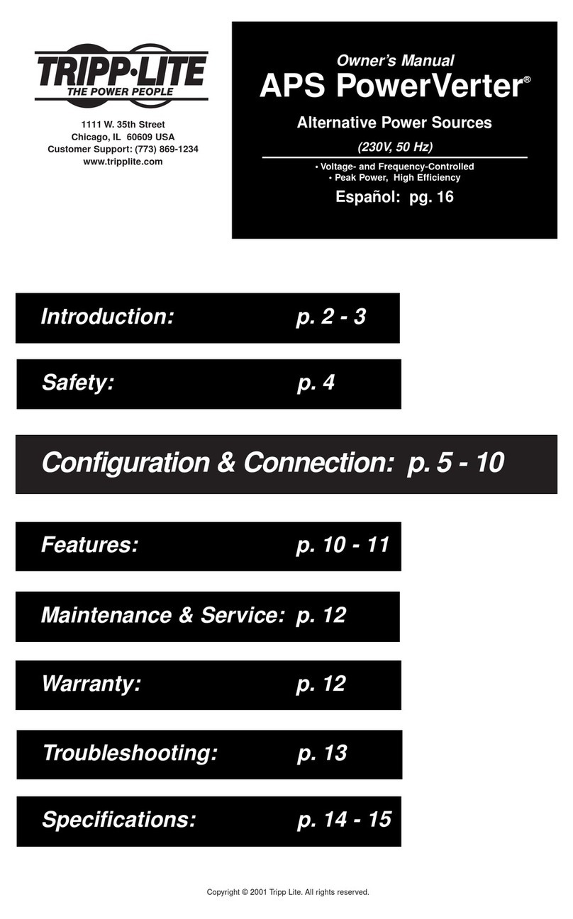 Tripp Lite Alternative Power Sources User manual