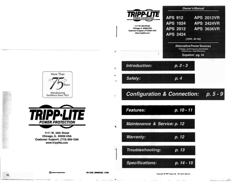 Tripp Lite PowerVerter APS 1024 User manual