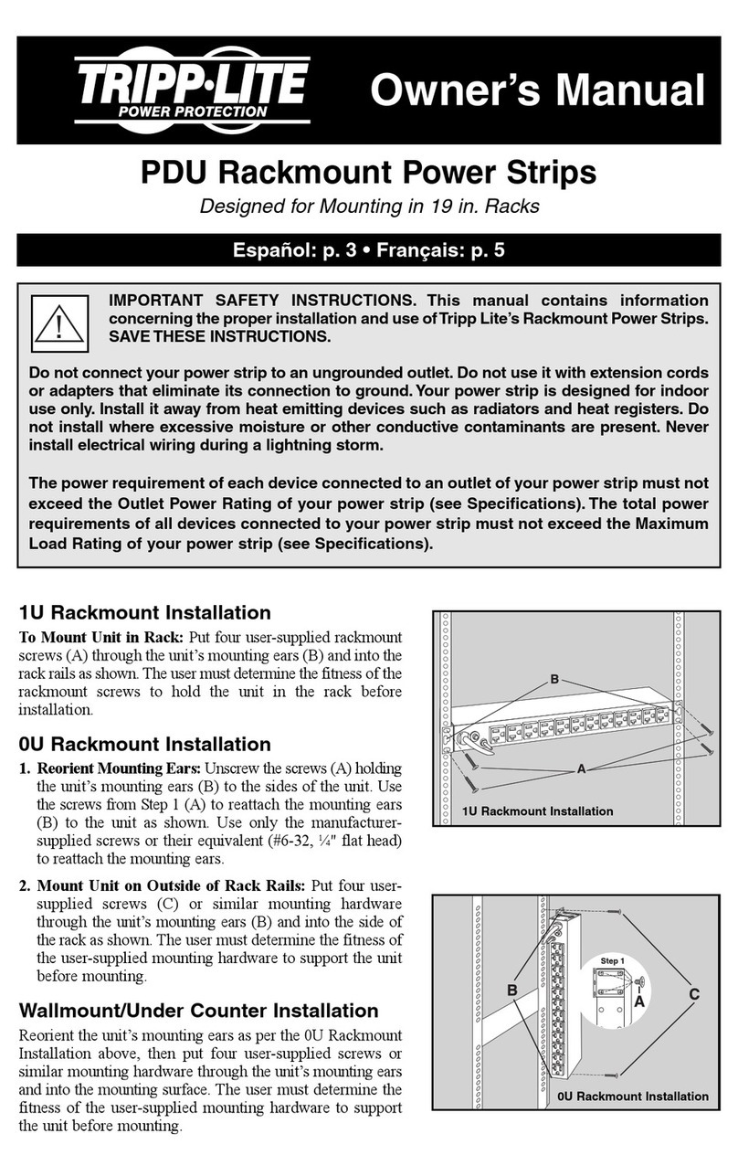 Tripp Lite PDU1215 User manual Tripp Lite PDU1215 User manual