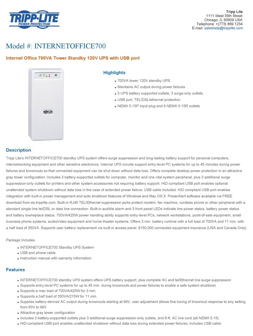 Tripp Lite Internet Office 700 User manual