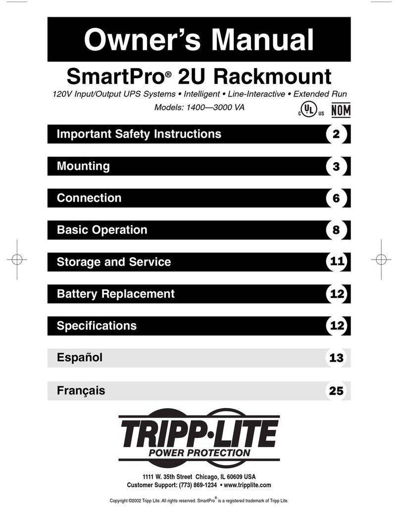 Tripp Lite 1400VA owner's manual