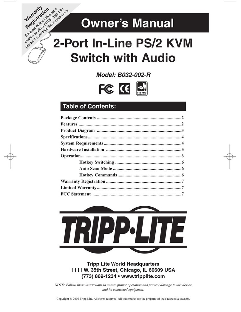 Tripp Lite 2-Port In-Line PS/2 KVM Switch with Audio... User manual