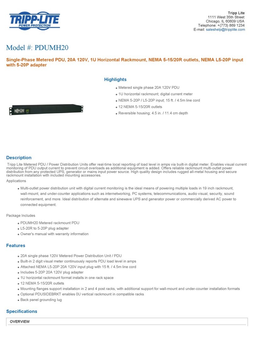 Tripp Lite PDUMH20 User manual