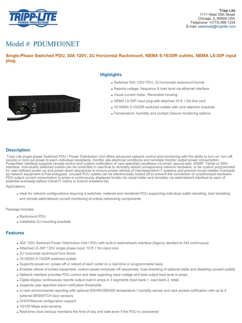 Tripp Lite PDUMH30NET User manual Tripp Lite PDUMH30NET User manual