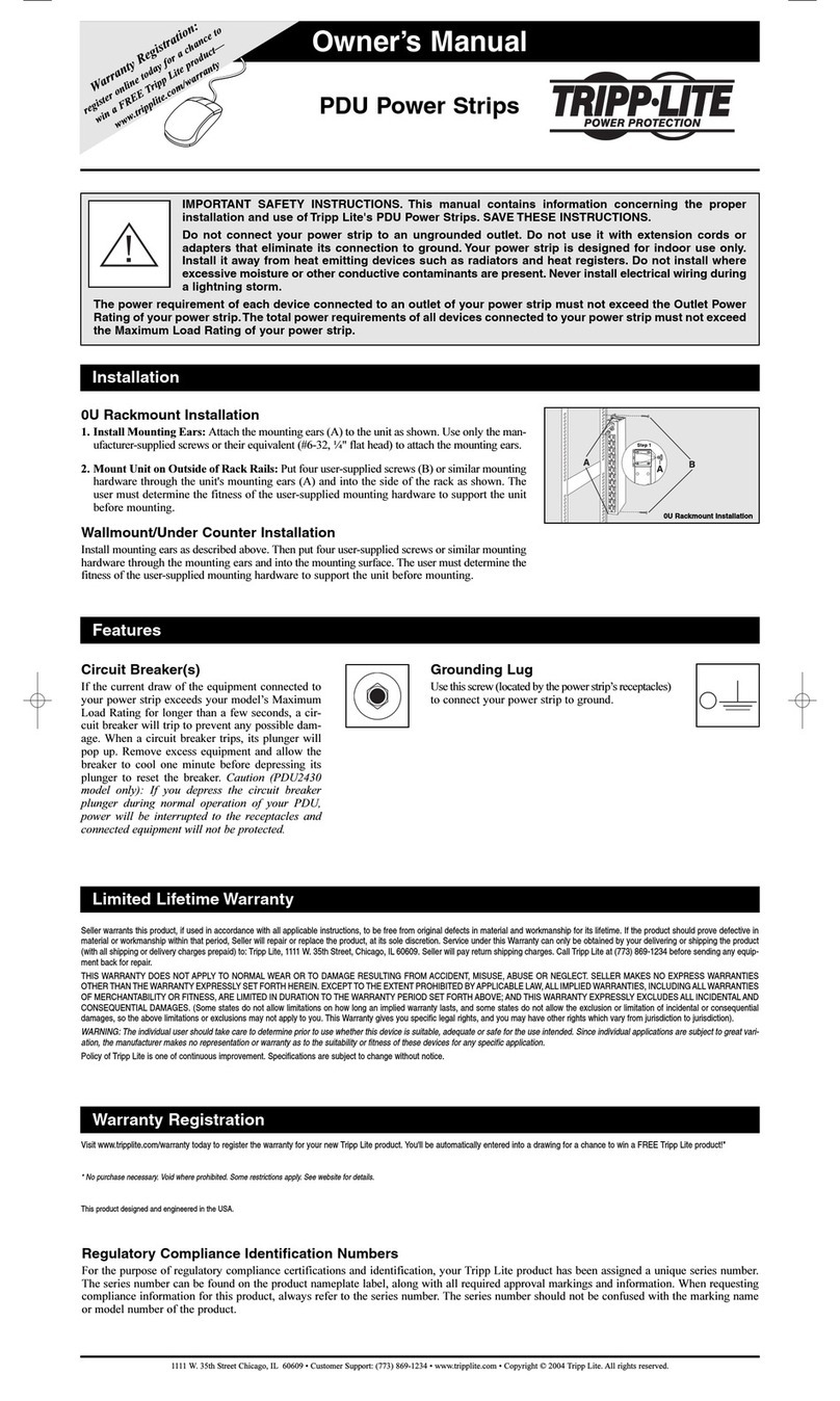 Tripp Lite PDU2430 owner's manual