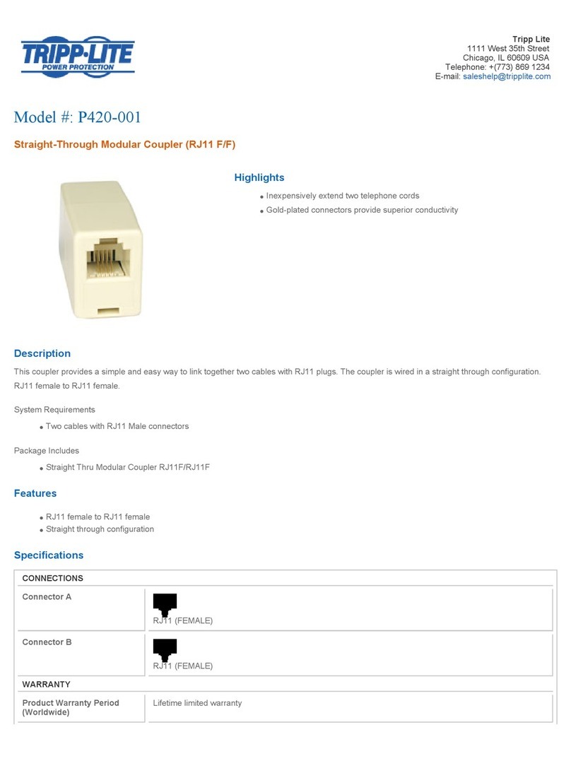 Tripp Lite P420-001 Specification sheet