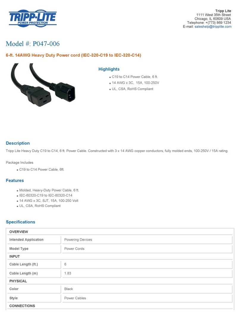 Tripp Lite P047-006 User manual Tripp Lite P047-006 User manual