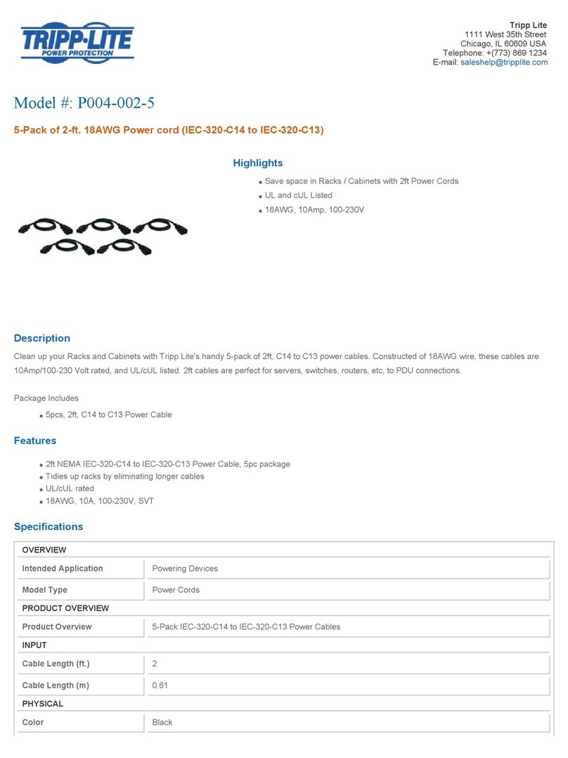 Tripp Lite P004-002-5 User manual Tripp Lite P004-002-5 User manual